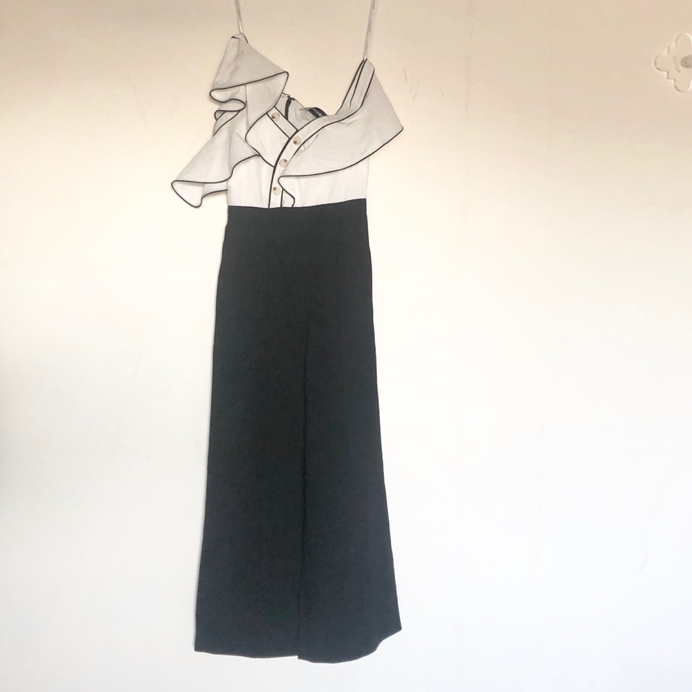 Self Portrait B&W Ruffle Jumpsuit | Night Out | Size 0 - Picture 7 of 17